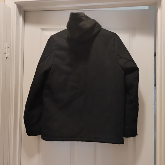 London Fog Black Hooded Jacket Gold Buttons Children’s Winter Coat Size XL14/16 - Picture 6 of 7